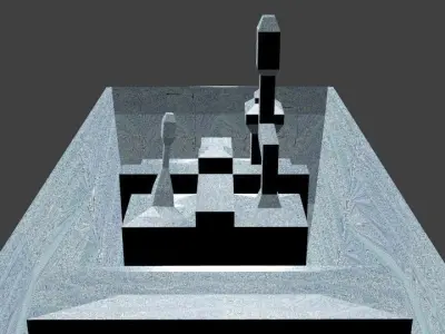 3D Boat with an Engine and Low Ploy Low-poly 3D model