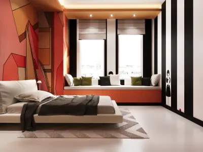 Pop Art II Flat 2 plus 1 and Bath by FGM 3D model