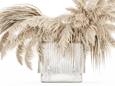 bouquet of dried flowers cortaderia pampas reed 514 3D model