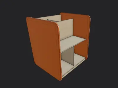 MaxiBacUp With Bench Orange Low-poly 3D model