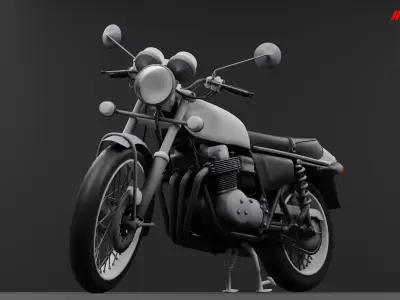 Motorcycle Low-poly 3D model