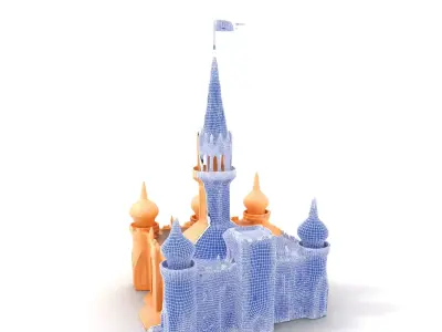 Majestic Sandcastle model pack Low-poly 3D model