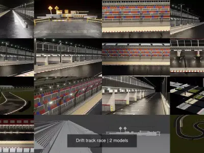 Drift track race 3D Model Pack