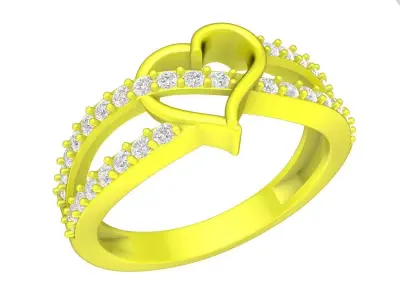 A7728 Luxury Diamond Heart Engagement Ring 3D Model 3D print model