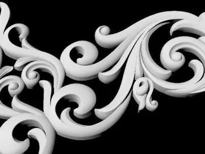 Central decor ornament for furniture 3D model 581