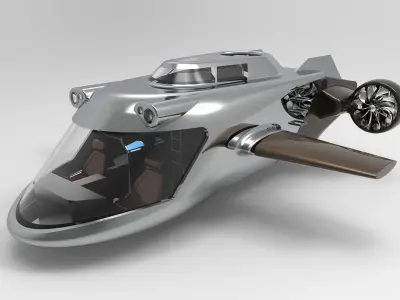 Submarine futuristic flying car Free 3D model