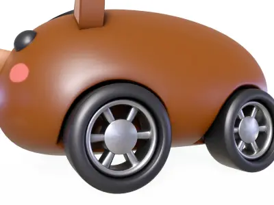 Cartoon Horse Car Cute Low-poly 3D model