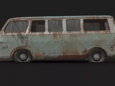 Abandoned Car - Chevrolet Sport Van Low-poly 3D model