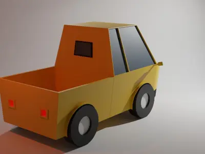 Low poly pick up truck Low-poly 3D model