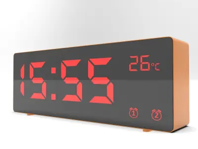 CLOCK ORANGE RED Low-poly 3D model