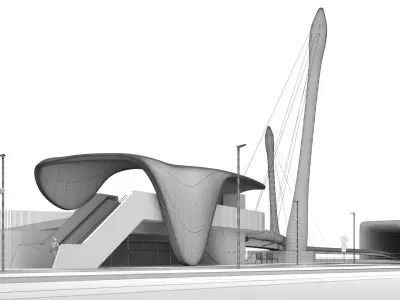 Nordpark Station - Zaha Hadid 3D model