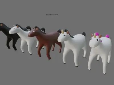 Horses and Unicorns - Cavalos e Unicornios 3D model