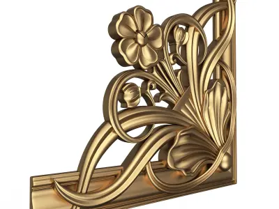 Corner Carved Plaster Molding Decoration 024 Low-poly 3D model