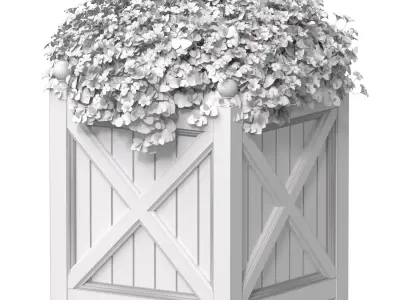 Flower Garden Planter Box Patio 3D model