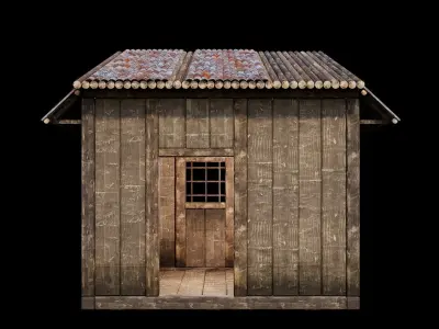 Medieval Houses 67- 4K Textures Game Ready Low-poly 3D model