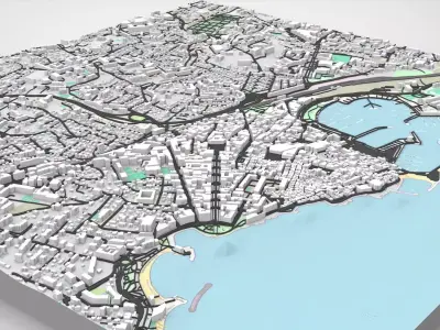 Cityscape Antibes France 3D model