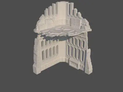 Sci-fi Factory Ruins Sample model Free 3D print model