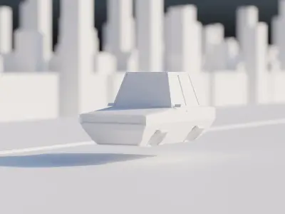 Low Poly Sci Fi Car  Low-poly 3D model