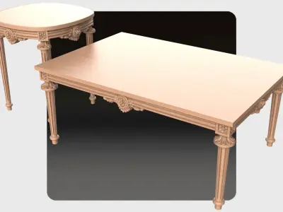 Carved tea table for cnc 12 3D model