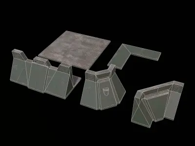 Military Outpost Kit PBR Low-poly 3D model
