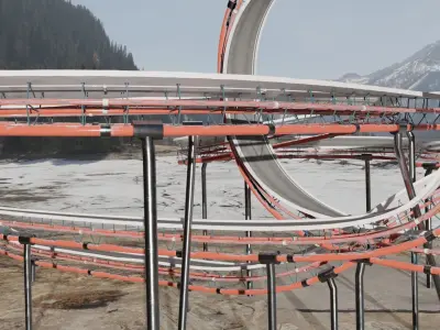 Acrobatic Track Low-poly 3D model