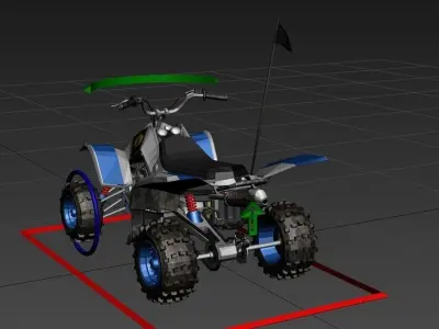 Dirt Bike textured and rigged 3ds Max Low-poly 3D model