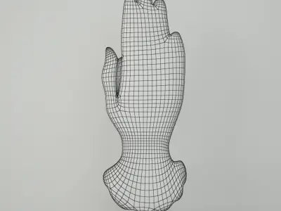 Victorian Brass Hand Paperweight 3D model