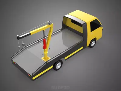 HYDRAULIC JACK CRANE LIFTING MANUAL WINCH HOIST TOW TRUCK PICKUP 3D model
