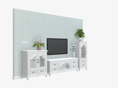 Deco TV Wall PBR 3D model