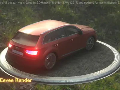 City Car 85 SUV Type-B Brown  Low-poly 3D model