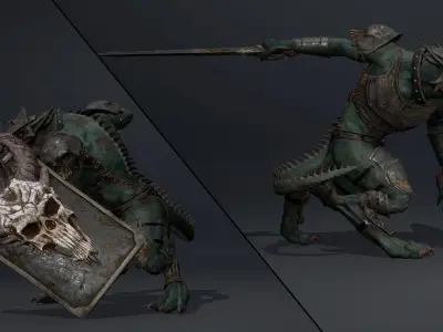 Mist Swordman Arm1 Brutal Low-poly 3D model