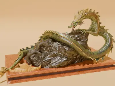 Naga Fang Lao Chinese Dragon Blender Project File Low-poly 3D model