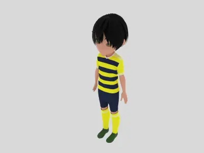 Soccer - Football  Player Low-poly 3D model 2