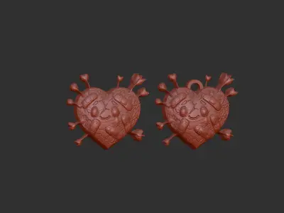 painfull heart decor  3D print model