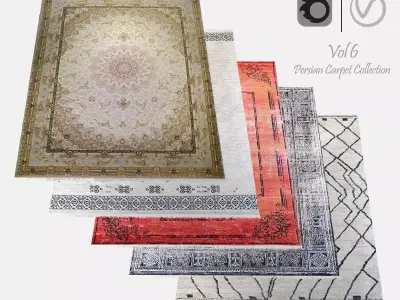 Persian Carpet Collection-vol6-4k texture Low-poly 3D model