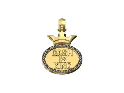 Crown cash is king diamond pendant 3D print model