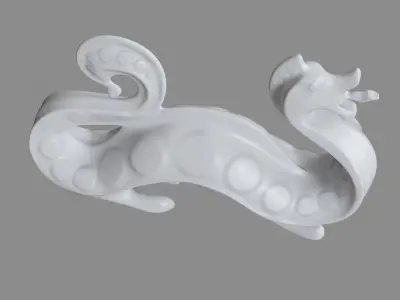 Decoration Ceramic Dragon 3D model