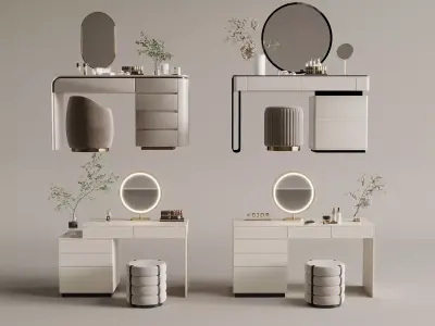 Modern Luxury Vanity Set Collection 3D Model 3D model