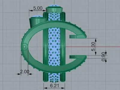 Bezel Ring English Lock Earring Set 2428 3D print model