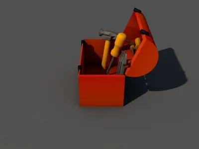 box with tools 3D model