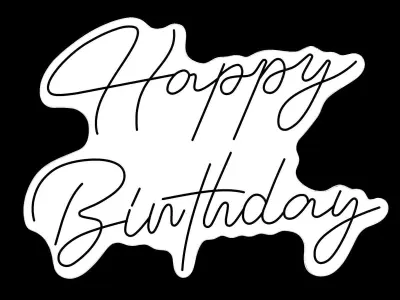 Happy Birthday Neon Sign 3D model