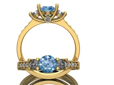 diamond ring  3D print model 2