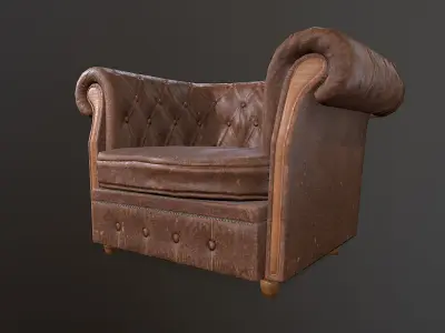 Chesterfield Club Chair Low-poly 3D model