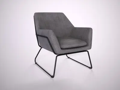 Denice Arm Chair dark grey Low-poly 3D model