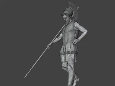Ancient Greek Hoplite Statue 3D model  3D model