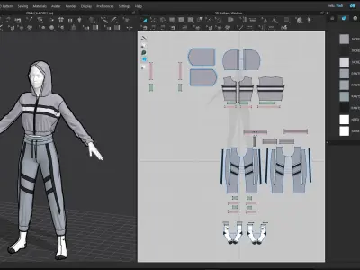 Female Sport Outfit Marvelous Designer project 3D model