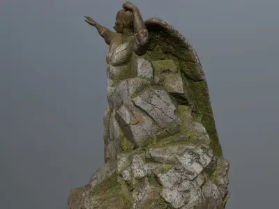 Man statue Low-poly 3D model