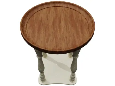 Vintage Wooden Side Table PBR Free low-poly 3D model