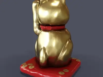 Maneki Neko Japan cat 3D model