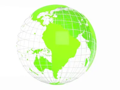 Globe News Skeleton Chartreuse Color 3D model